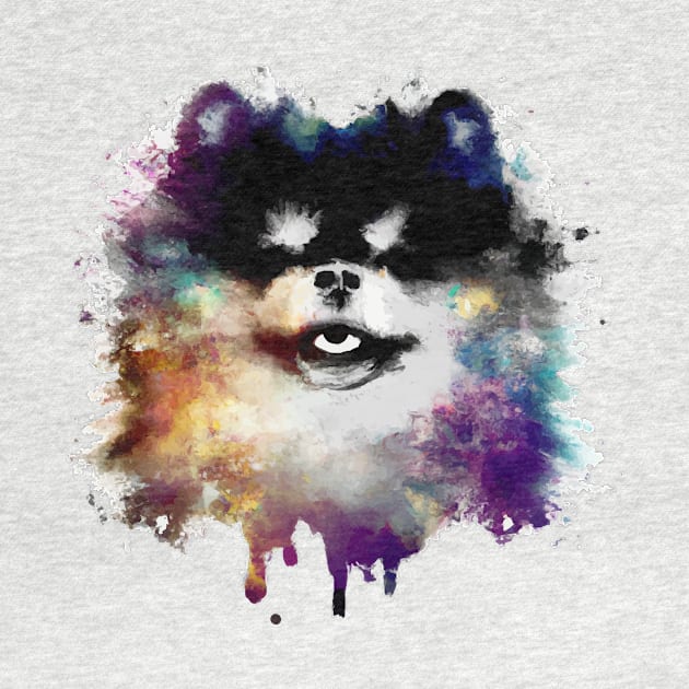 Adorable Pomeranian Puppy Floof Stencil Art Piece by Furrban